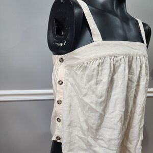 Elegant Cream Button-Detail Women's Top